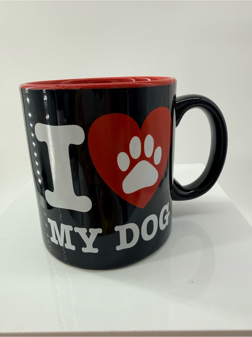 Black & Red 'I ♥ My Dog' Ceramic Mug